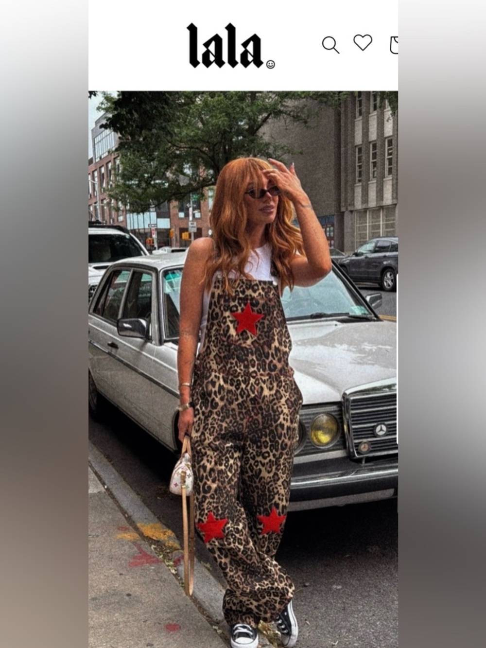 Leopard Print Women's Overalls with Red Star Accents. Size large never worn.